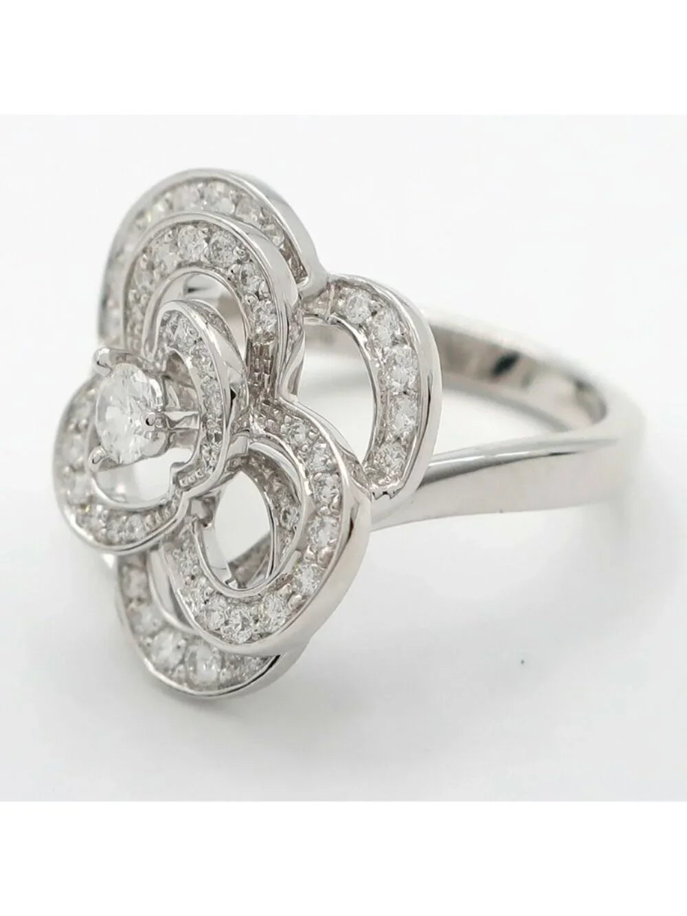 Chanel Ten Ring Camellia Diamond 750 18k White Gold